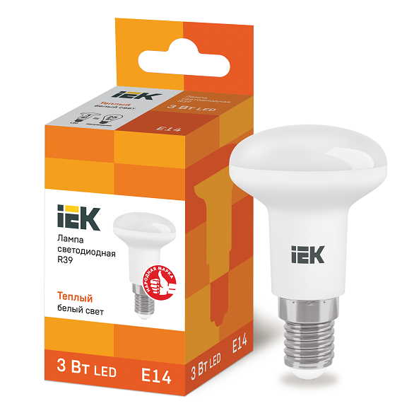 Лампа светодиодная IEK Eco R39 3W E14 3000К 
