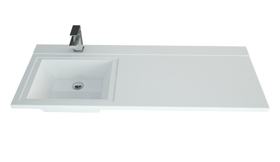 Тумба с раковиной Style Line Даймонд 120 L Люкс Plus белая