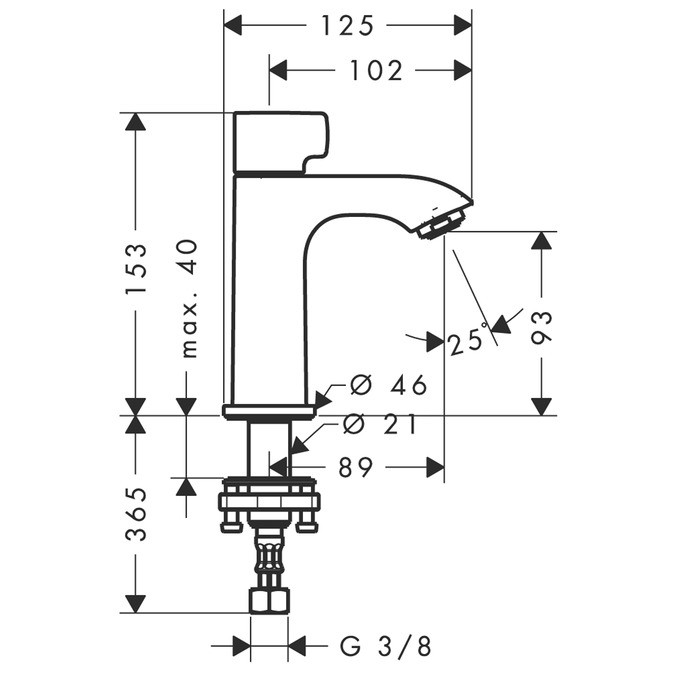 Кран для холодной воды Hansgrohe Metris 31166000