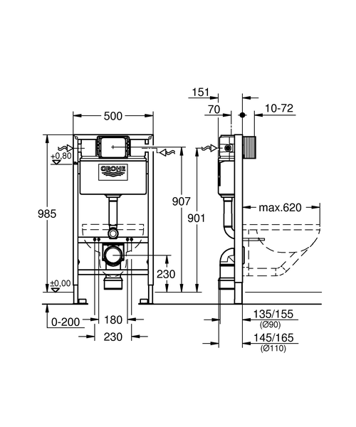 Система инсталляции для унитаза Grohe Rapid SL 38525001
