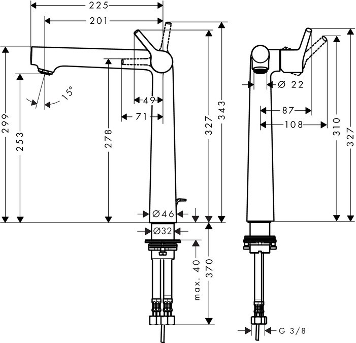 Смеситель для раковины Hansgrohe Talis S 250 72115000
