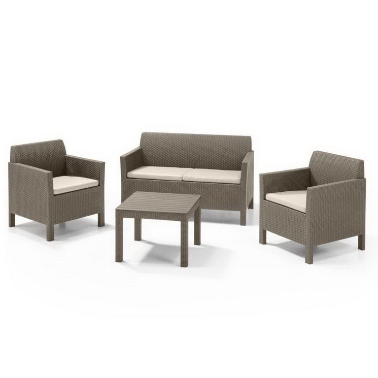 Комплект мебели Allibert Orlando set with small table капучино - песочный
