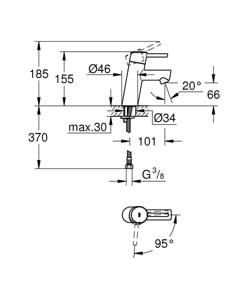 Смеситель для раковины Grohe Concetto 2338510E