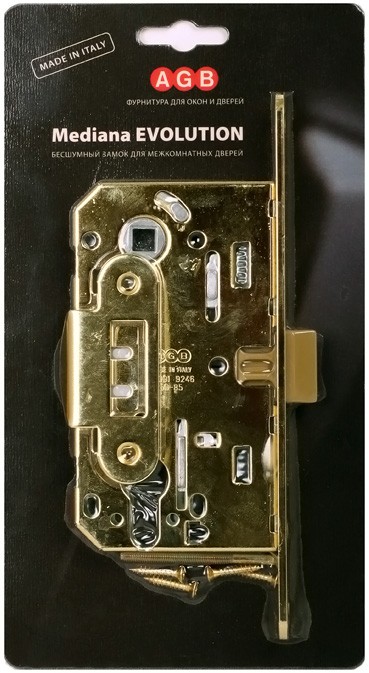 Замок межкомнатный AGB Mediana Evolution B01103 латунь