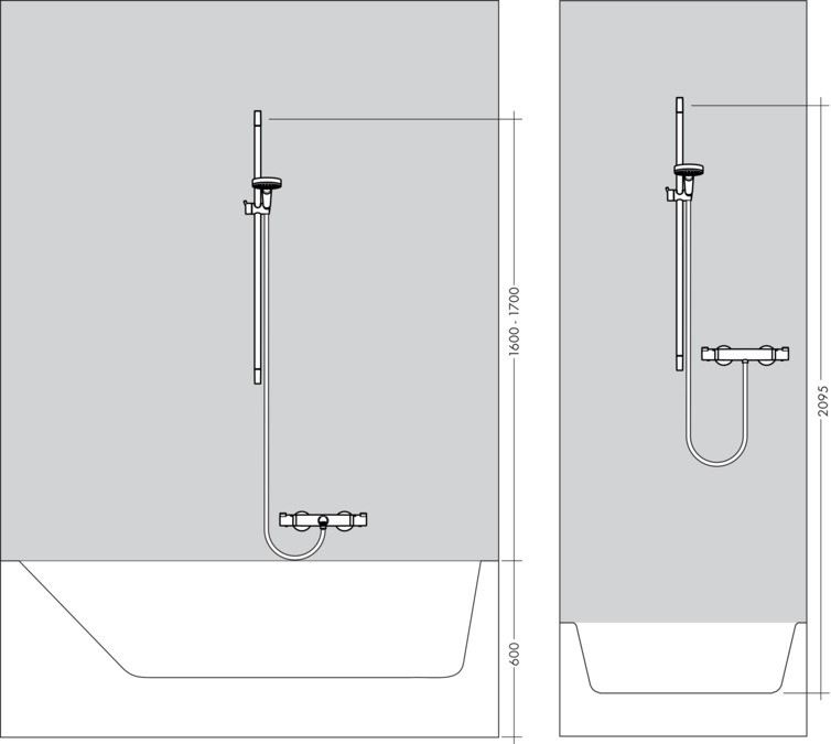 Душевая штанга Hansgrohe Unica Classic 27617000 650 мм