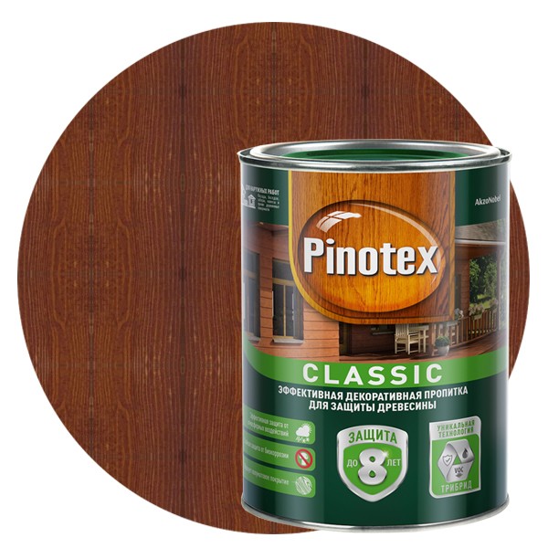 Пропитка для древесины Pinotex Classic Красное дерево 1 л