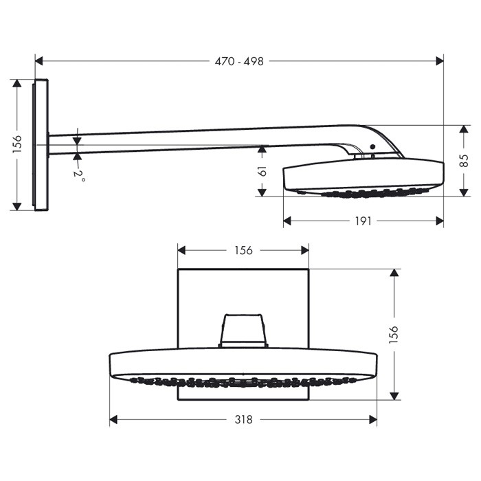 Верхний душ Hansgrohe Raindance Select E 300 26468400