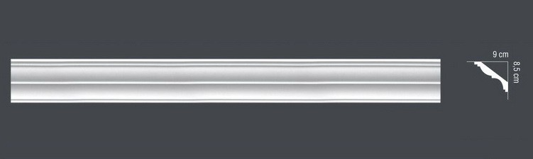 Карниз потолочный полиуретановый Mardom Decor MDB117F 2350х85х90 мм