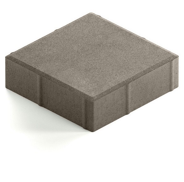 Тротуарная плитка Steingot Практик 60 из серого цемента с полным прокрасом квадрат серая 200х200х60 мм