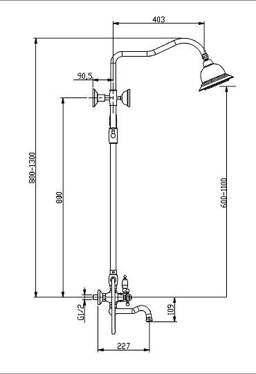 Стойка душевая Timo Nelson SX-1290/00 chrome