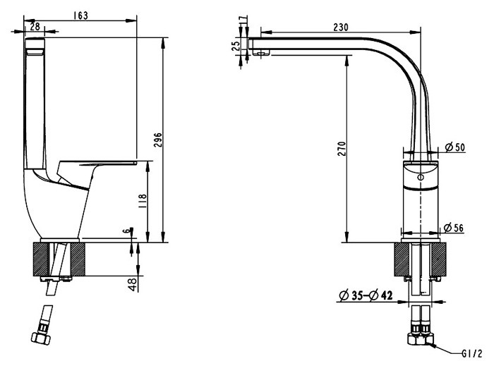 Смеситель для кухни Bravat Line F75299C-2