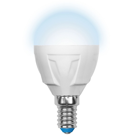 Лампа светодиодная Uniel Яркая LED-G45 7W/NW/E14/FR PLP01WH матовая 4000K