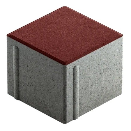Тротуарная плитка Steingot Сити 80 из серого цемента с частичным прокрасом квадрат красная 100х100х80 мм