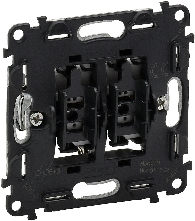 Переключатель Legrand Valena In'matic 752028 двухклавишный серый