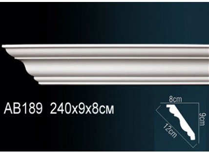 Карниз потолочный полиуретановый Перфект AB189F 2400х90х80 мм