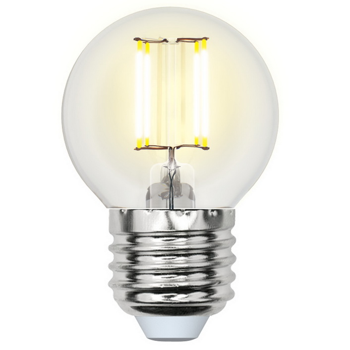 Лампа светодиодная Uniel Air LED-G45-5W/NW/E27/CL/DIM GLA01TR диммируемая прозрачная 4000K