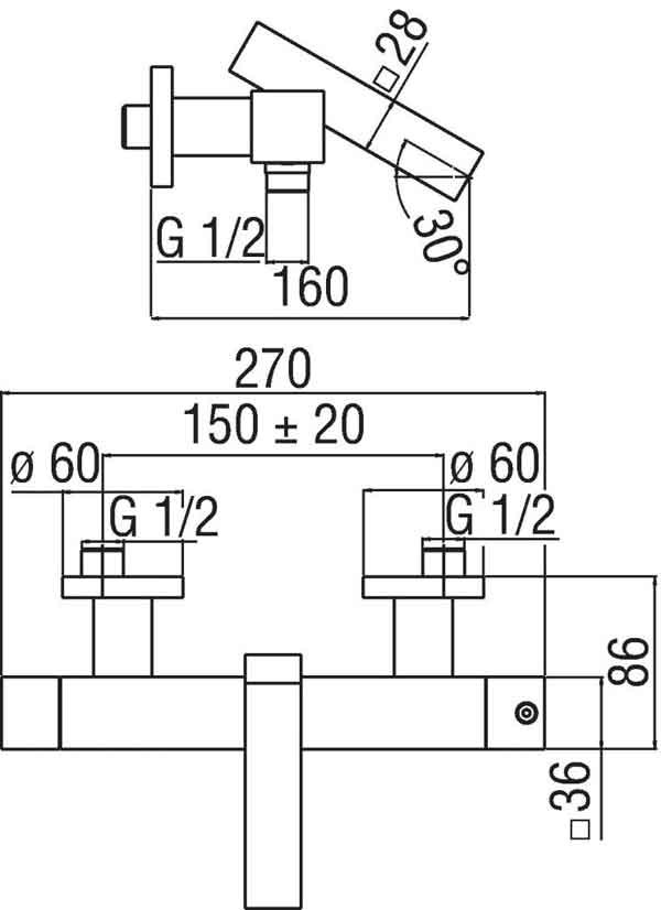 Термостат для ванны Nobili Tower TW00010/1CR