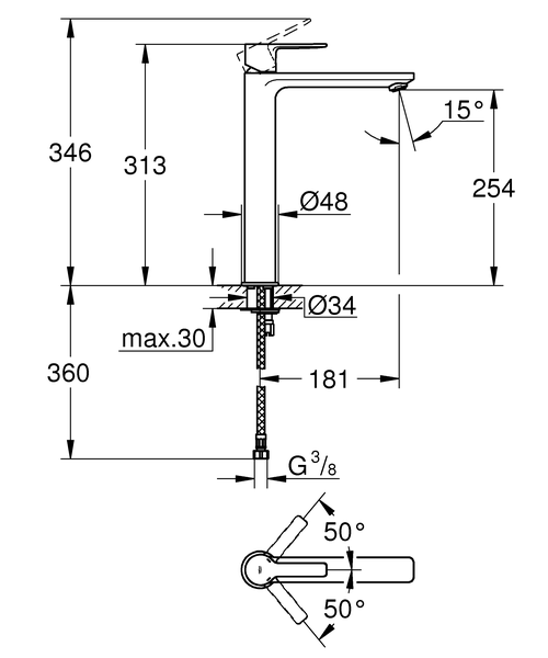 Смеситель для раковины Grohe Lineare New 23405001