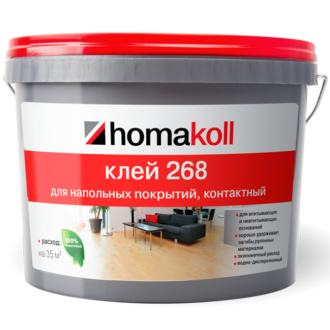 Клей для напольных покрытий Homakoll 268 контактный 10 кг