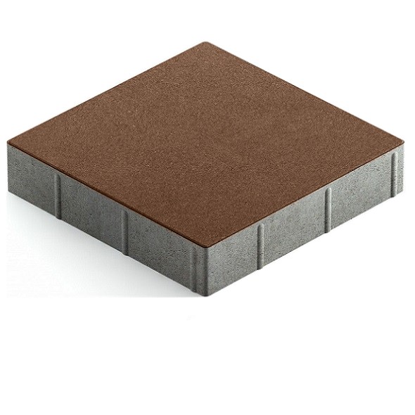 Тротуарная плитка Steingot Практик 60 из серого цемента с частичным прокрасом квадрат коричневая 300х300х60 мм