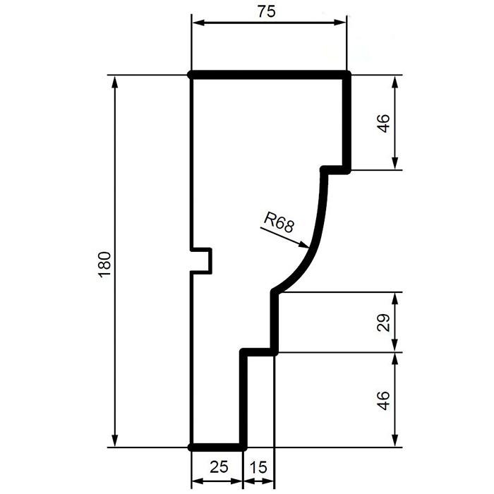 Молдинг фасадный из полистирола Leptonika MC 136 2 м