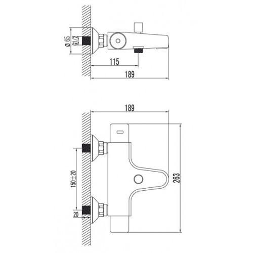 Смеситель для ванны термостатический Lemark Thermo LM7732C
