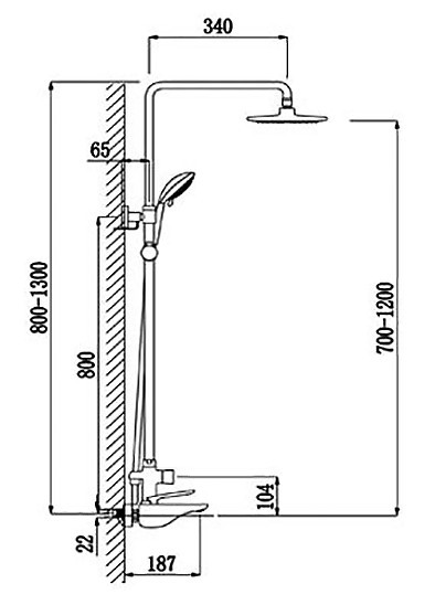 Стойка душевая Timo Helmi SX-1070/00-16 (712) chrome white