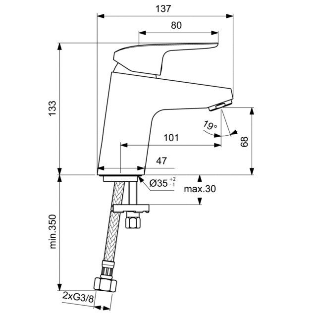 Смеситель для умывальника Ideal Standard Ceraflex B1710AA