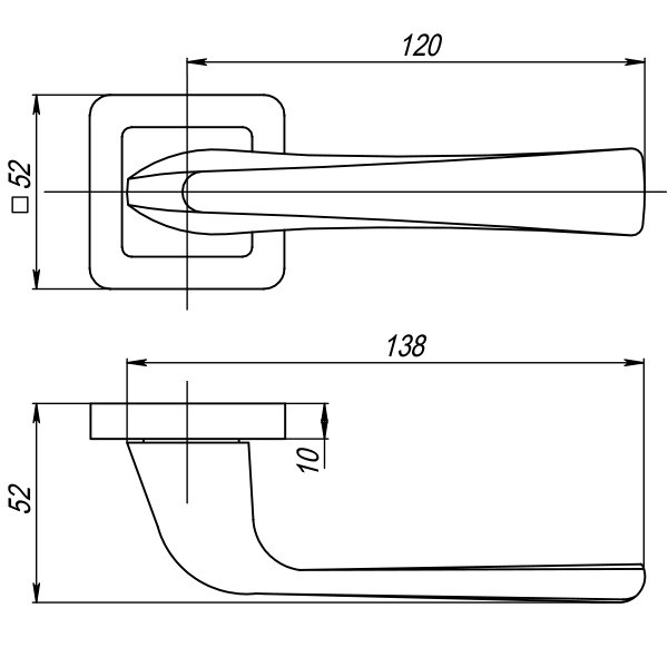 Ручка дверная Punto Saturn QR GR/CP-23