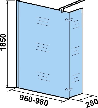 Душевое ограждение Weltwasser WW400 Walk-In 100G+30G 980х280х1850 мм
