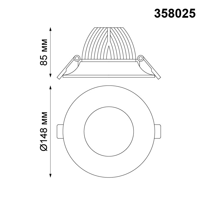 Светильник встраиваемый светодиодный Novotech Glok 358025 белый 20W 220V