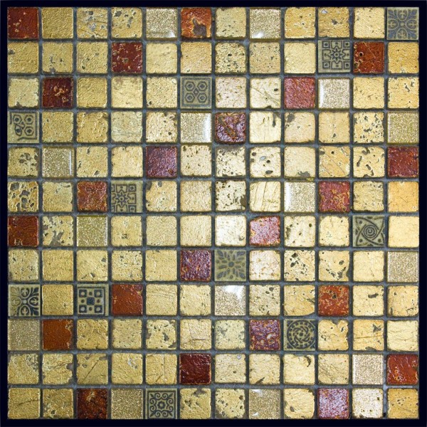 Мозаика из стекла, мрамора и агломерата Natural Inka BDA-2353