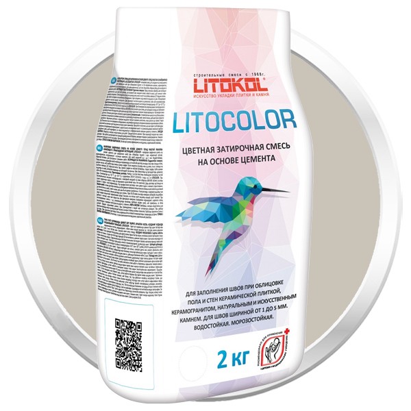 Смесь затирочная цементная для швов Litokol Litocolor L.10 светло-серая 2 кг