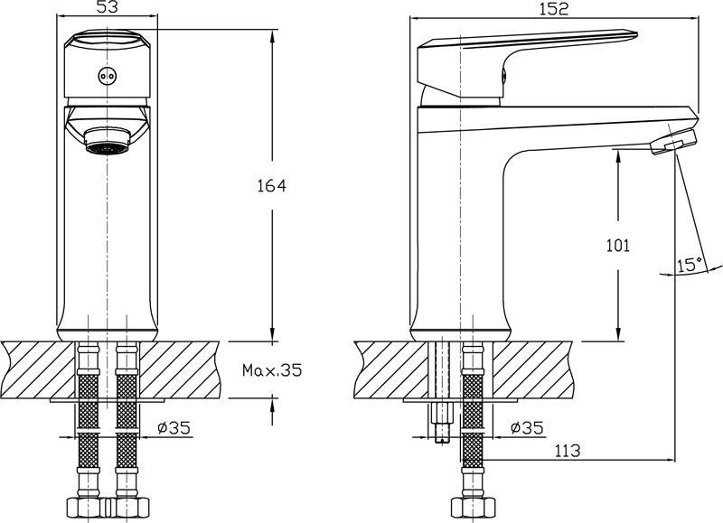 Смеситель для раковины Rush Devon DE7535-11