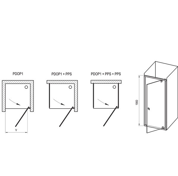 Душевая дверь Ravak Pivot PDOP1-80 Transparent блестящая
