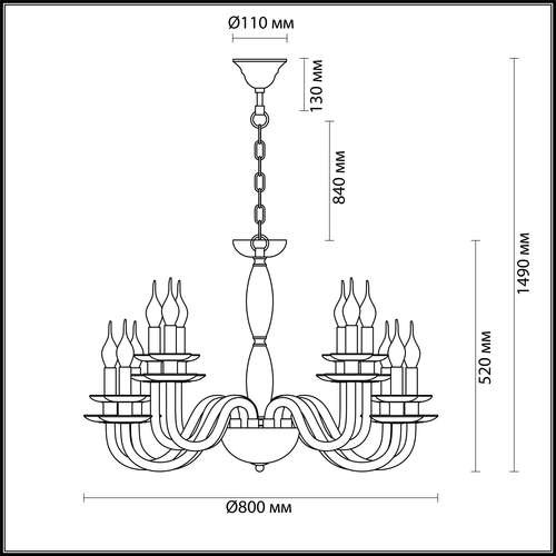 Люстра подвесная Odeon Light Capri 4187/12 белая с золотом E14 12х40W 220V