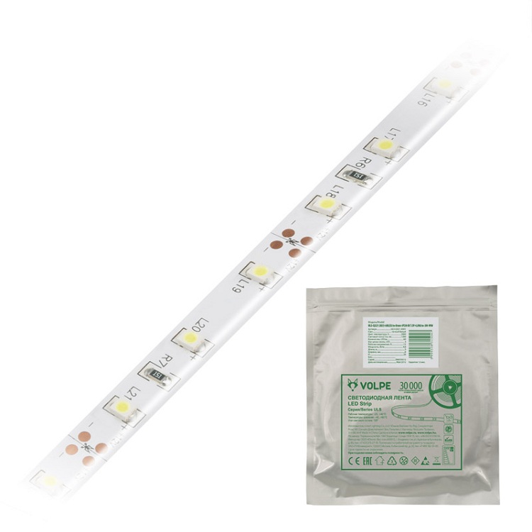 Лента светодиодная Volpe ULS-Q334 2835 120LED IP65 DC12V 9,6W WW 5 м