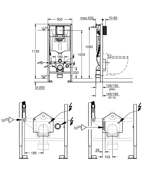 Система инсталляции для унитаза-биде Grohe Rapid SL 39112001