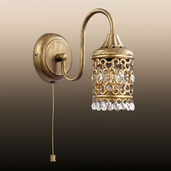 Бра с выключателем Odeon Light Salona 2641/1W бронза E14 40W 220V