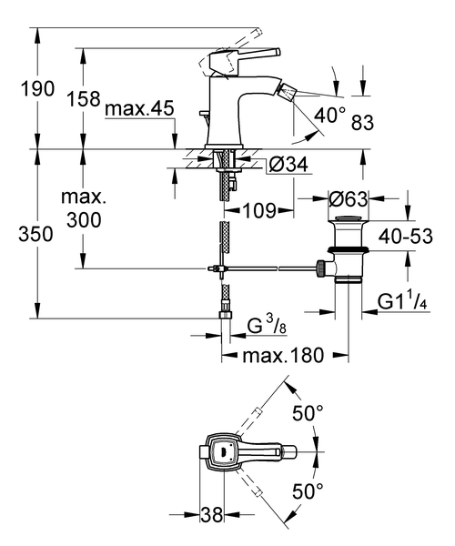 Смеситель для биде Grohe Grandera 23315000