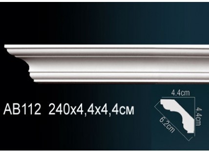 Карниз потолочный полиуретановый Перфект AB112F 2400х44х44 мм