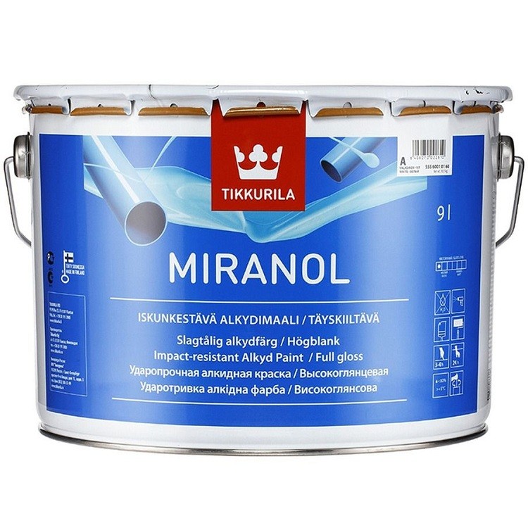 Эмаль алкидная Tikkurila Miranol высокоглянцевая база A 9 л