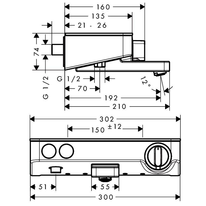 Термостат для ванны Hansgrohe ShowerTablet Select 300 13151000