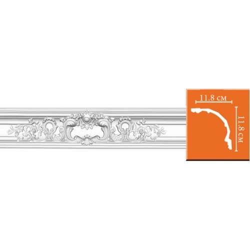Плинтус потолочный полиуретановый Decomaster DP 51 2400х118х118 мм