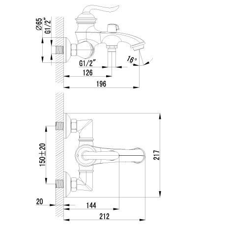 Смеситель для ванны Lemark Brava LM4712G