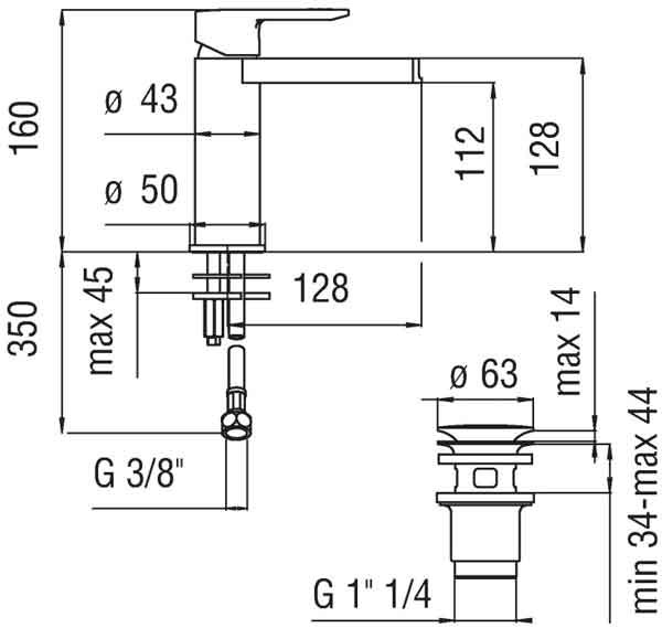 Смеситель для раковины Nobili New Road RDC0118/2CR