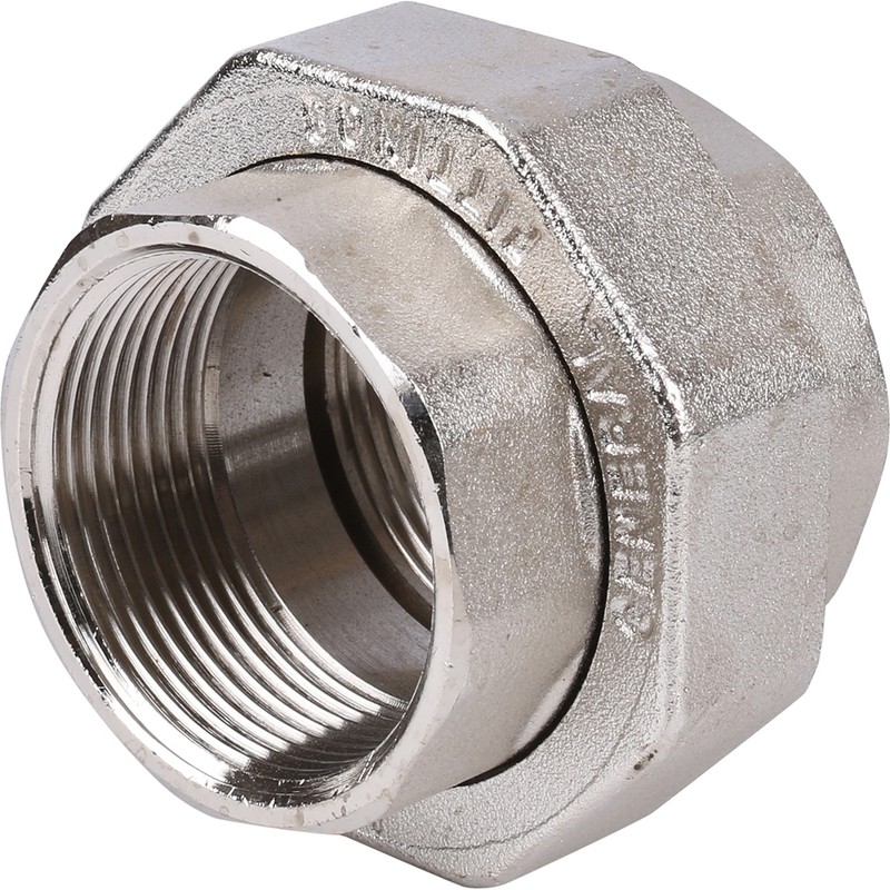Разъемное соединение американка Stout SFT-0034-000112 1 1/2 дюйма никелированное с внутренней резьбой