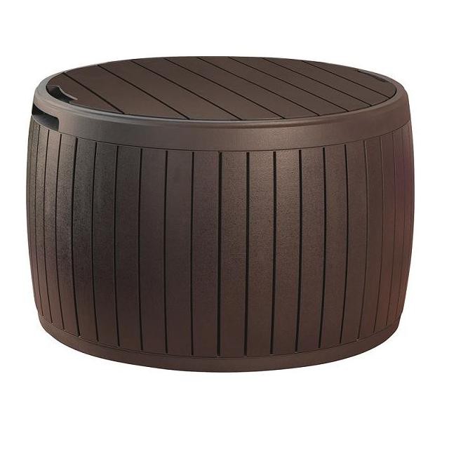 Стол-сундук из пластика Keter Circa Storage Wood Table 132 л коричневый