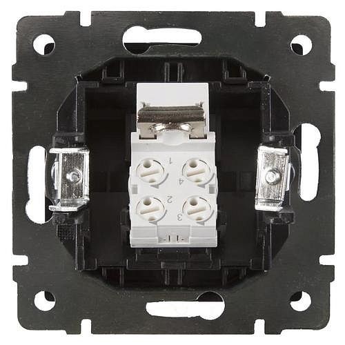 Механизм розетки телефонной Werkel WL08-RJ-11 черный матовый