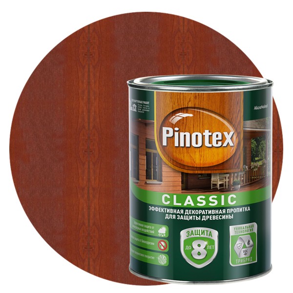 Пропитка для древесины Pinotex Classic Рябина 1 л